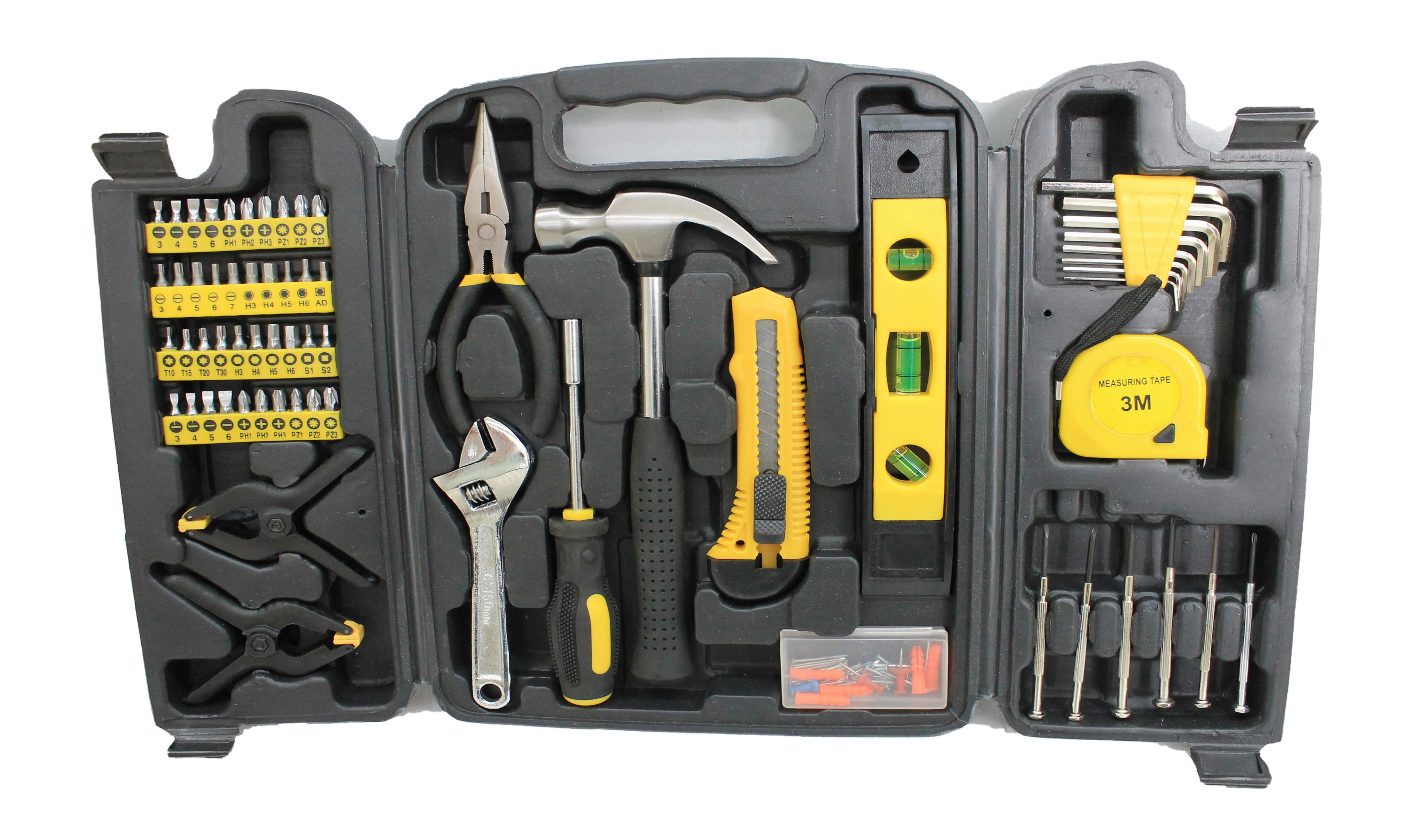 KINGSAY Tool Set General Hand Tool Kit with Plastic Toolbox Storage Case